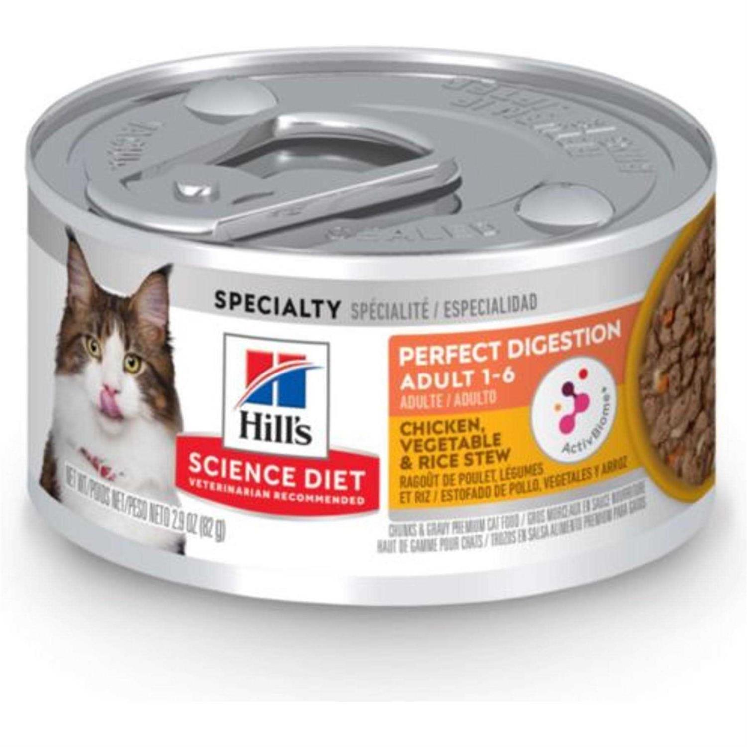 Hill’s Science Diet Perfect Digestion Chicken Vegetable & Rice Stew Adult Canned Cat Food - Healthber