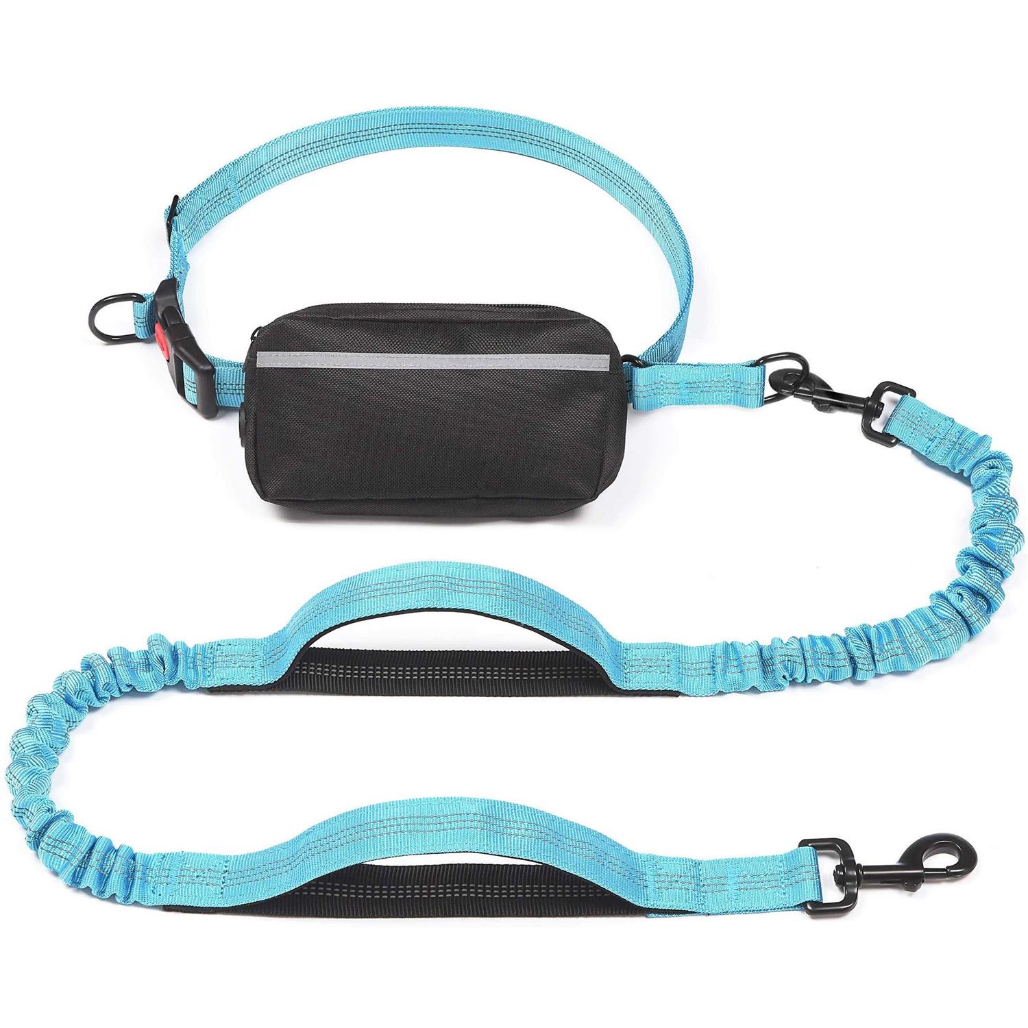 iYoShop Hands Free Dog Leash with Zipper Pouch, Dual Padded Handles and Durable Bungee for Walking, Jogging and Running Your Dog - Healthber