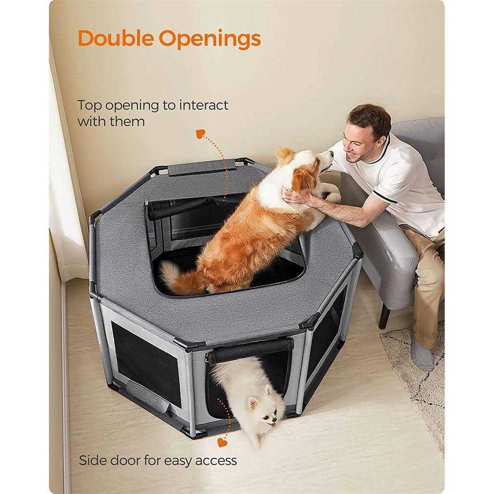 Feandrea Dog Playpen Oxford Fabric Dog Fence Octagon Dog Crate - Healthber