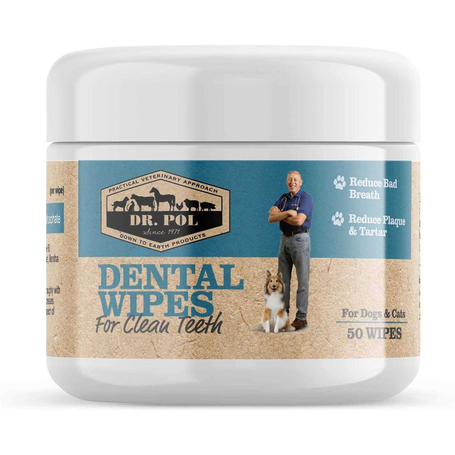 Dr. Pol Dental Wipes for Dogs & Cats 50 Count - Healthber