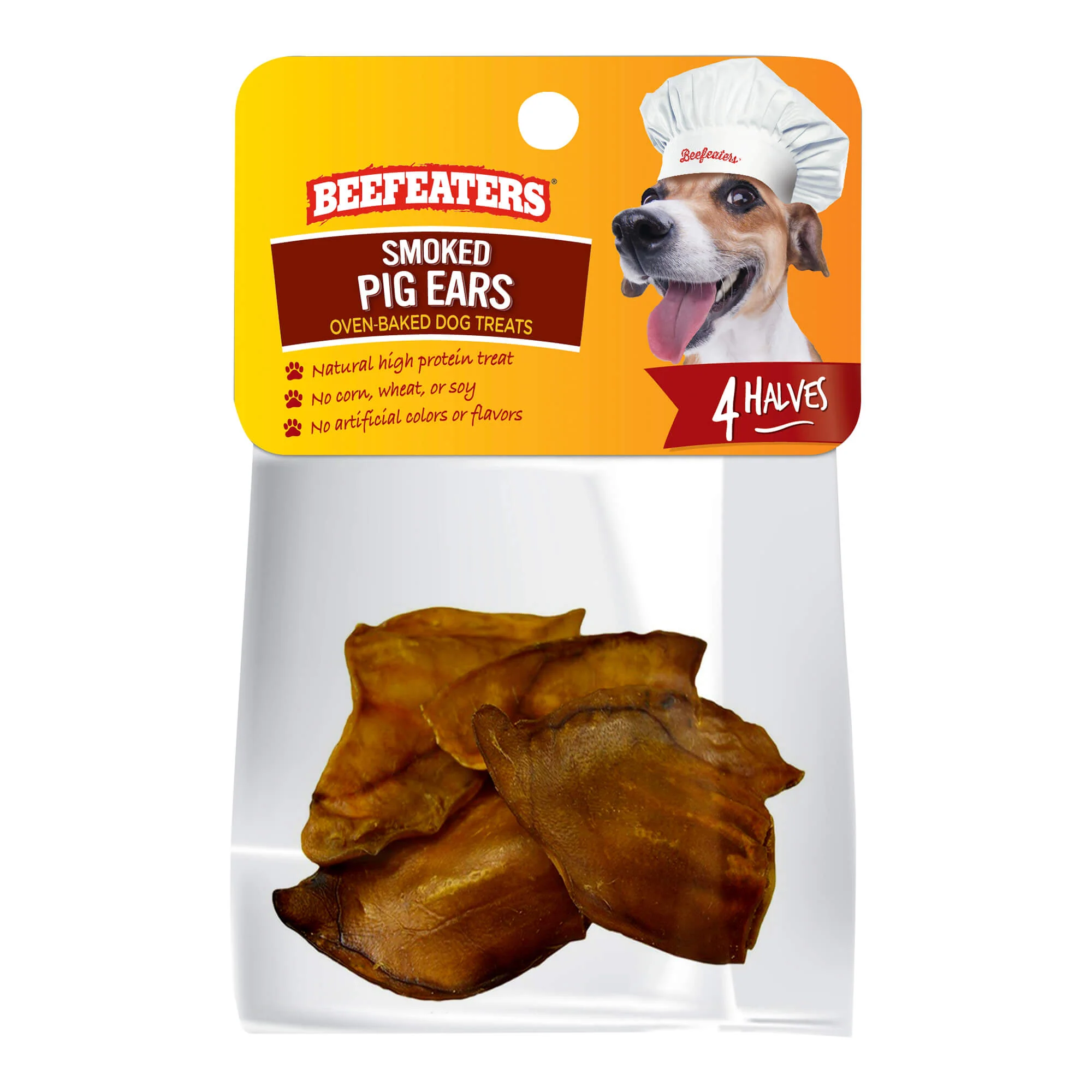 Beefeaters Pig Ears, 4 Halves, Case of 6 - Healthber