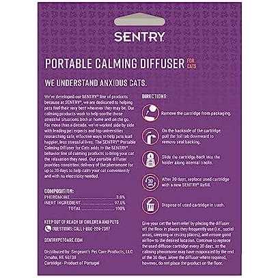 Sentry Behavior Portable Calming Diffuser for Cats, Reduces Stress and Bad Behavior with Calming Pheromones - Healthber