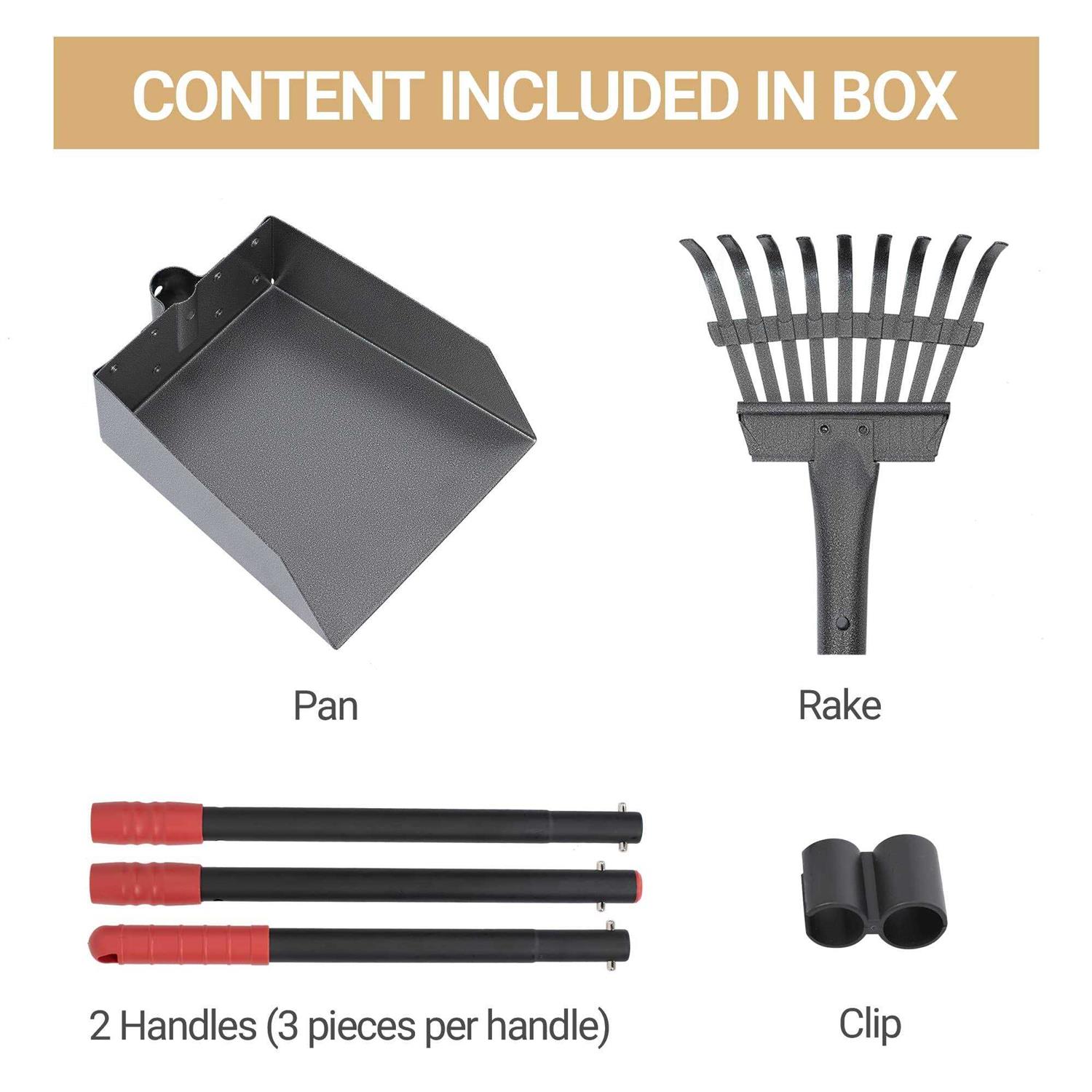 Heeyoo Dog Pooper Scooper, Dog Poop Tray and Rake Set - Healthber