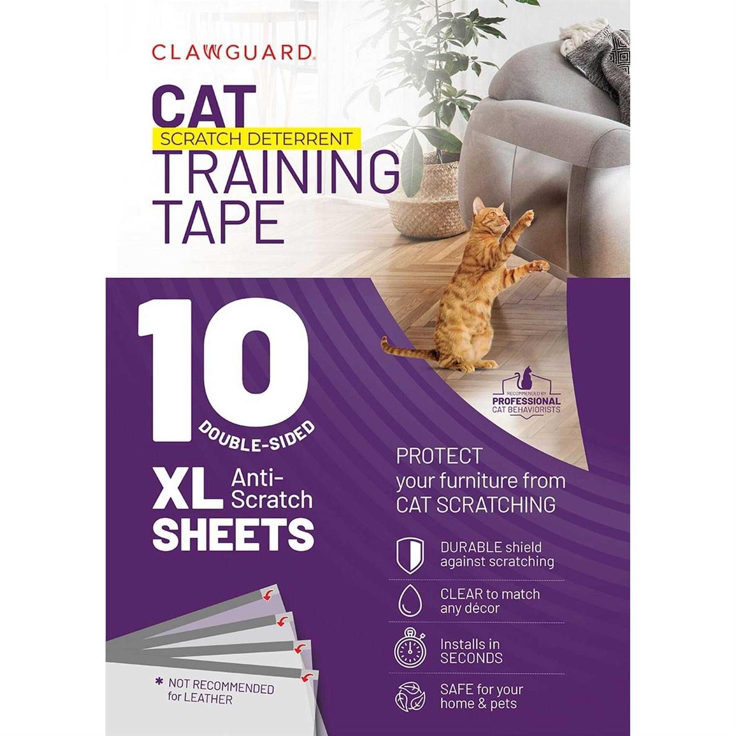 CLAWGUARD Cat Repellant Tape 10 XL Sheets Cat Scratch Furniture Protector - Healthber