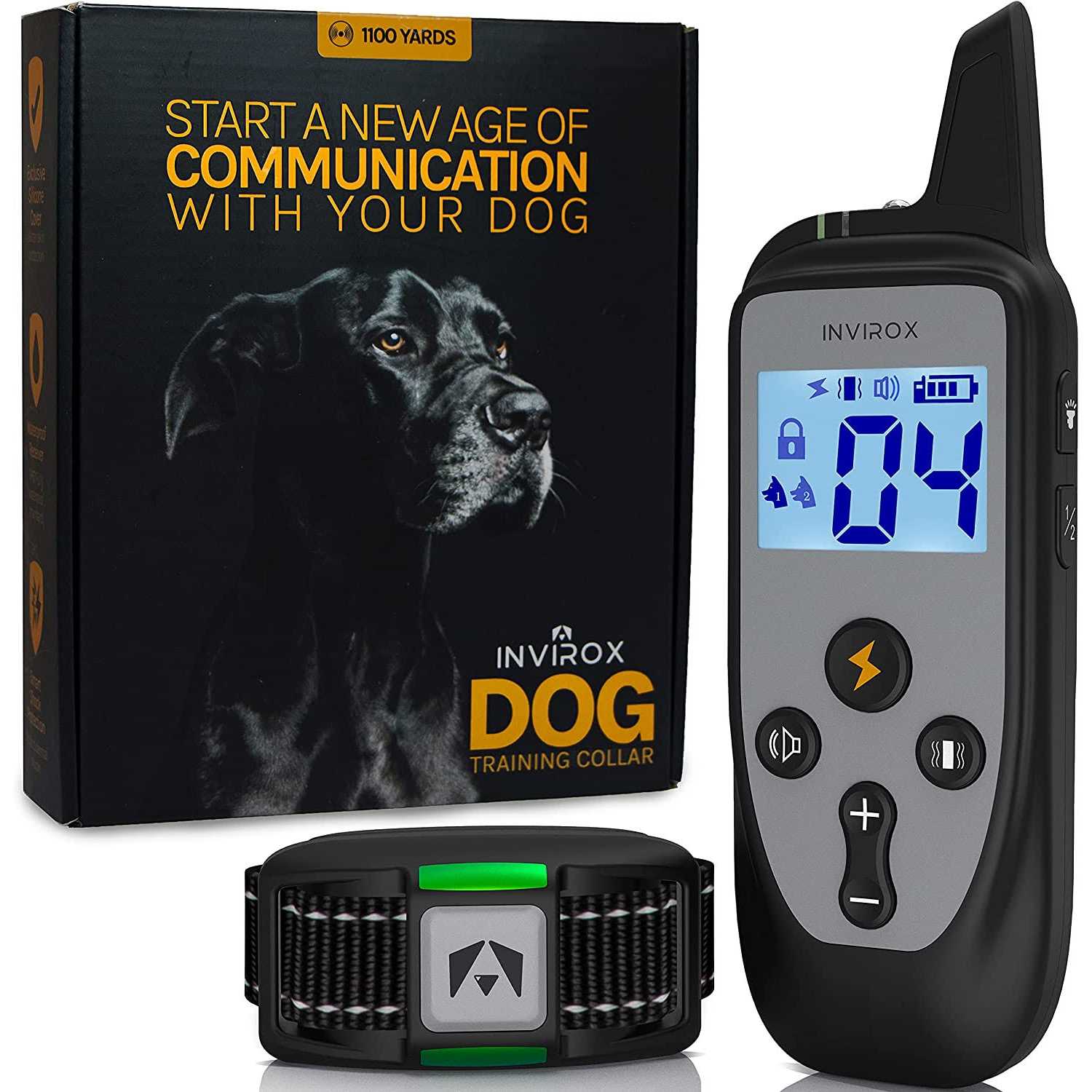 INVIROX Dog Shock Collar for Large Dogs 123 Levels Dog Training Collar - Healthber
