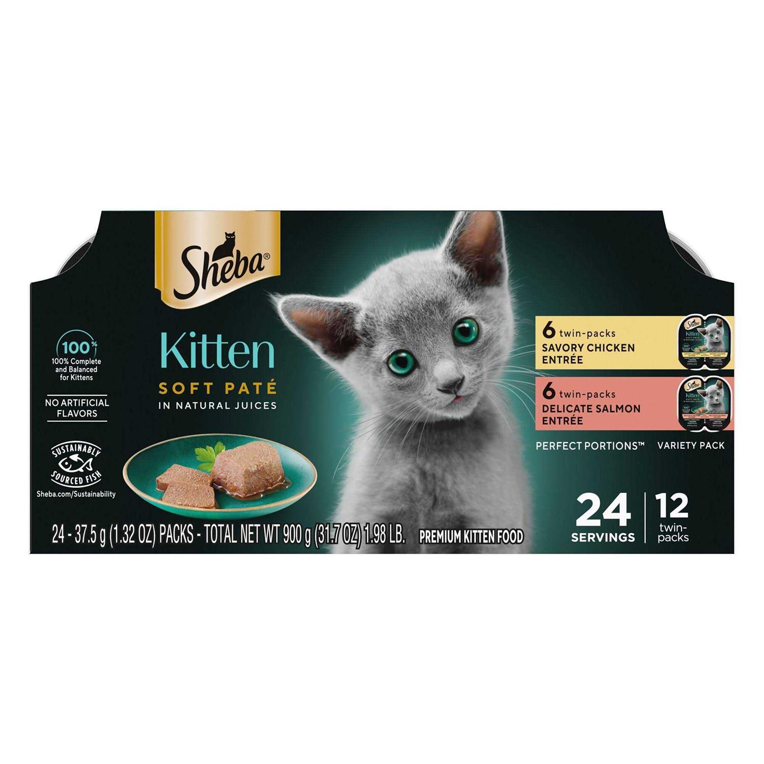 Sheba Perfect Portions Kitten Premium Soft Pate Wet Food Variety Pack - Healthber