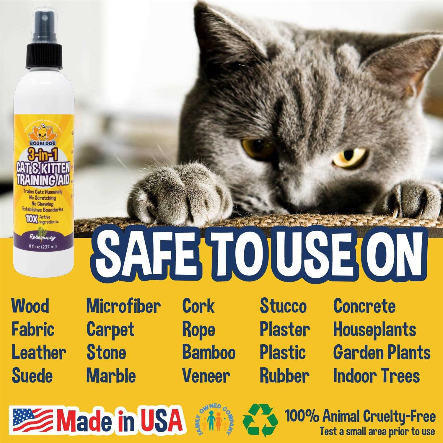 Bodhi Dog 3-in-1 Cat & Kitten Training Aid Cat Deterrent Spray for Indoor and Outdoor Use - Healthber