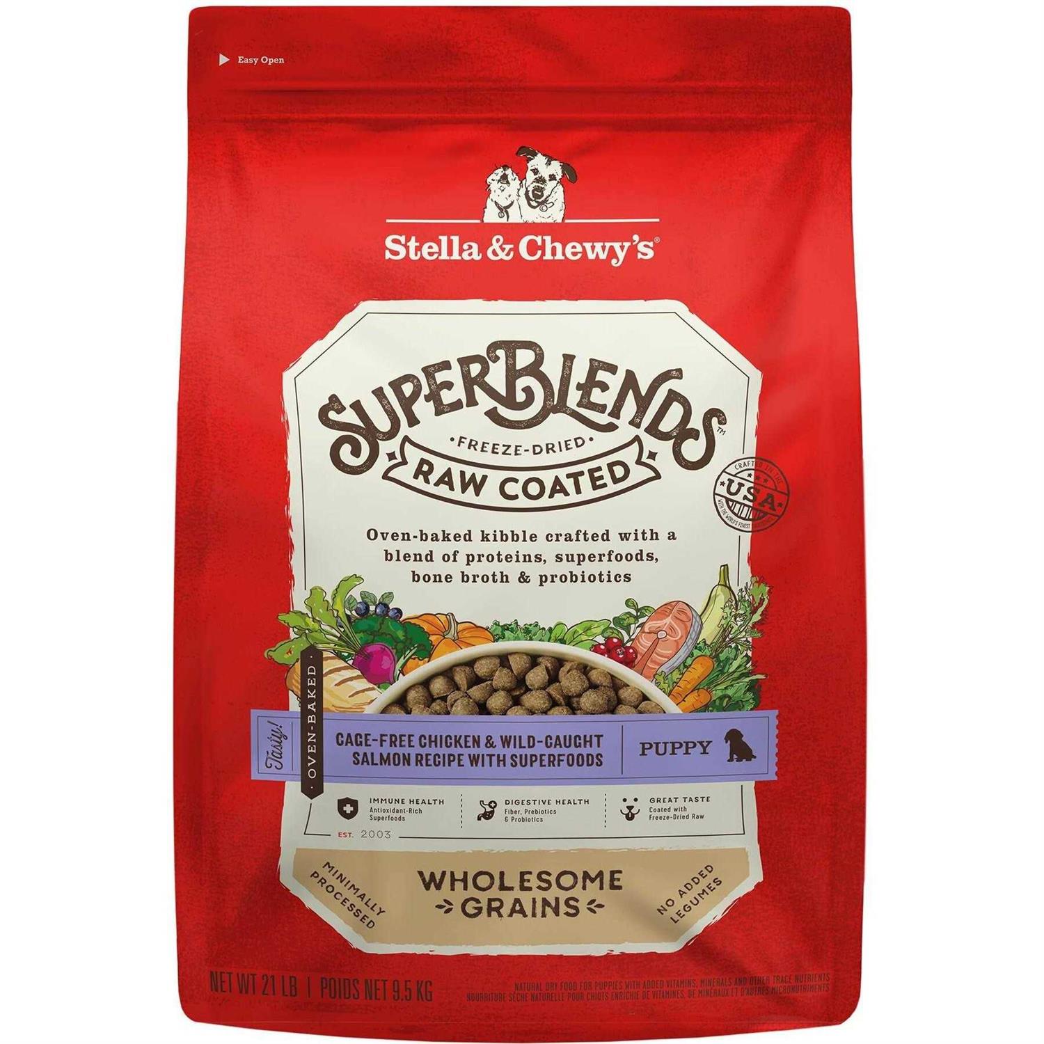 Stella & Chewy’s SuperBlends Raw Wholesome Grains Puppy Cage Free Chicken & Wild Caught Salmon Recipe with Superfoods - Healthber