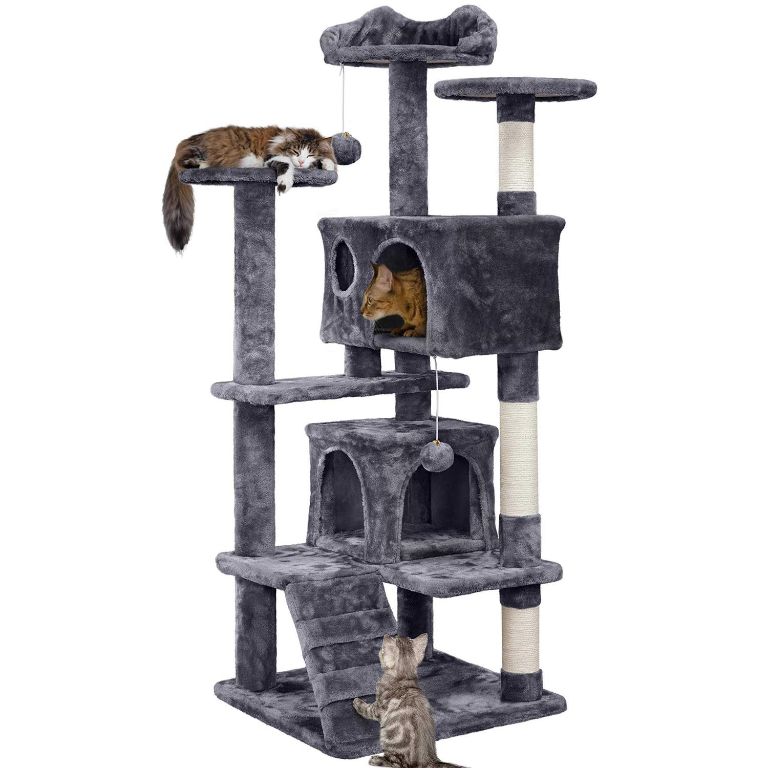 Yaheetech 54in Cat Tree Tower Condo Furniture Scratch Post for Kittens Pet House Play - Healthber
