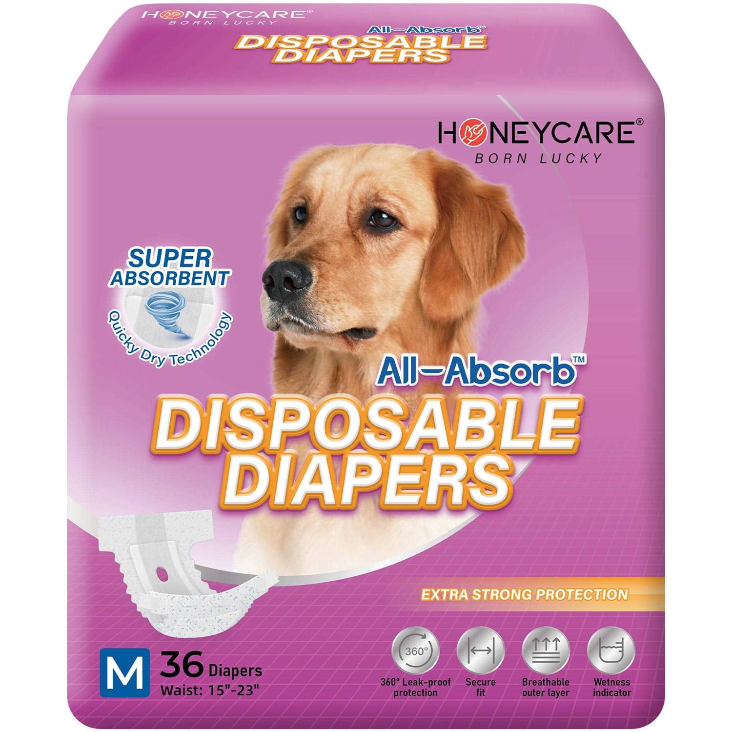 Honey Care All-Absorb Disposable Female Dog Diapers - Healthber