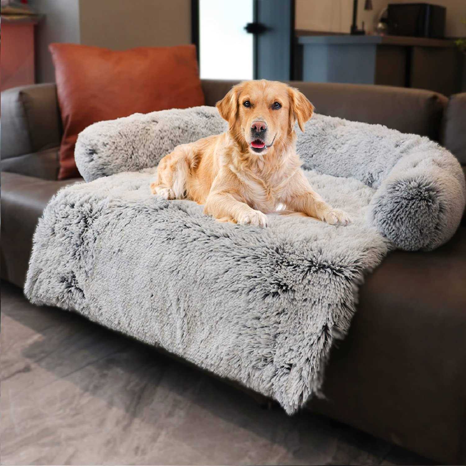 Dekeyoo Pet Couch Protector Waterproof Calming Dog Bed Plush Dog Mat Dog Sofa - Healthber