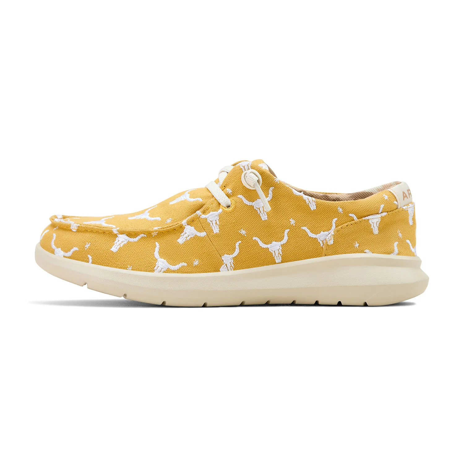 Ariat Women's Hilo Doodle Shoes, Mustard Steer Head Print - Healthber