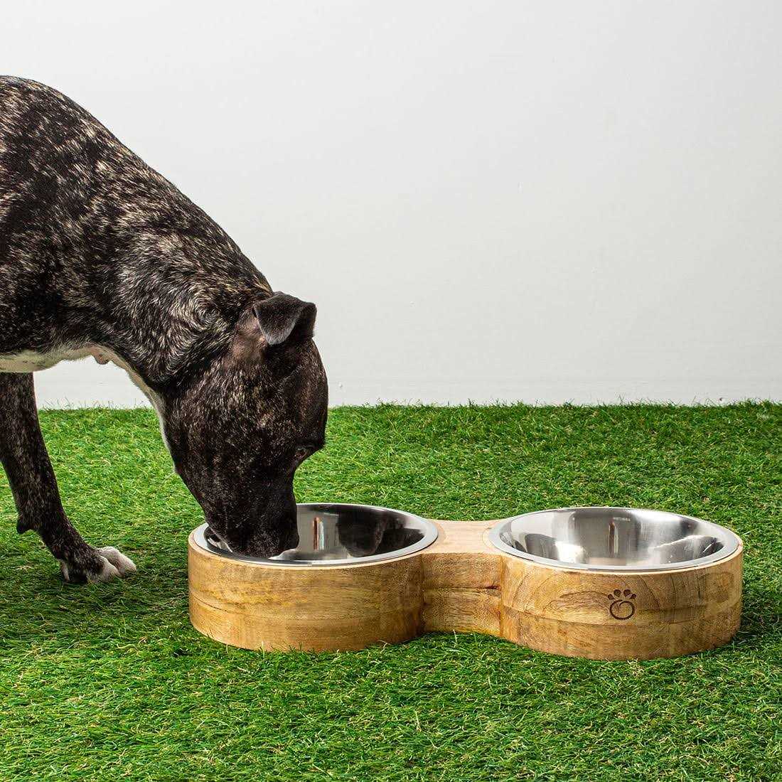 GF Pet Double Diner Wood & Metal Feeder - Healthber