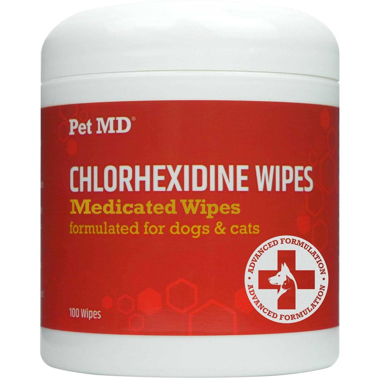Pet MD Chlorhexidine Dog & Cat Wipes - Healthber