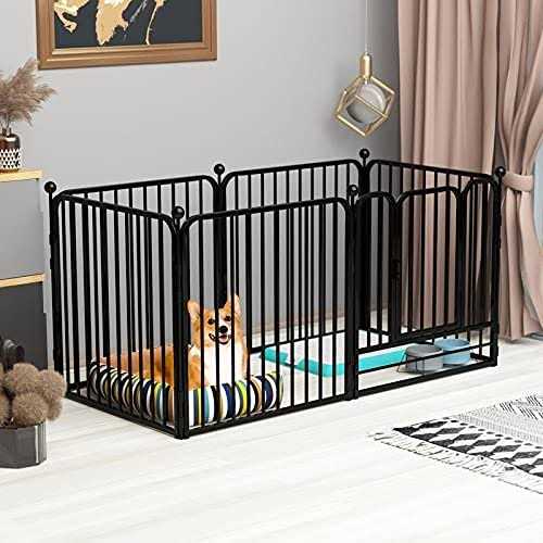 PEIPOOS Dog Panel Pet Playpen Pen Bunny Fence Indoor Outdoor Fence Playpen Heavy Duty Exercise Pen Dog Crate Cage Kennel - Healthber