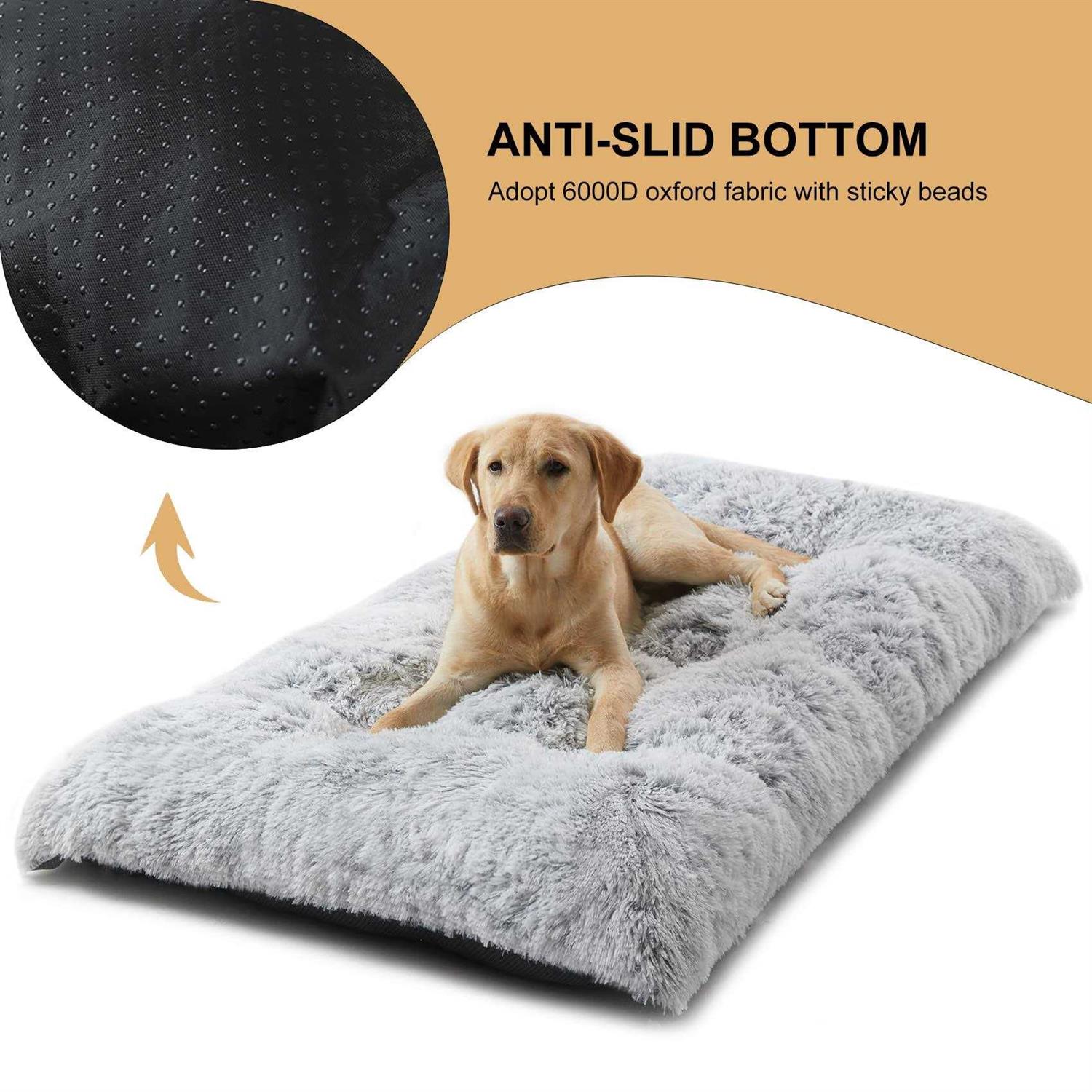BFPETHOME Dog Beds for Large Dogs Plush Dog Crate Bed Fluffy Cozy Kennel Pad for Sleeping &Ease Anxiety - Healthber