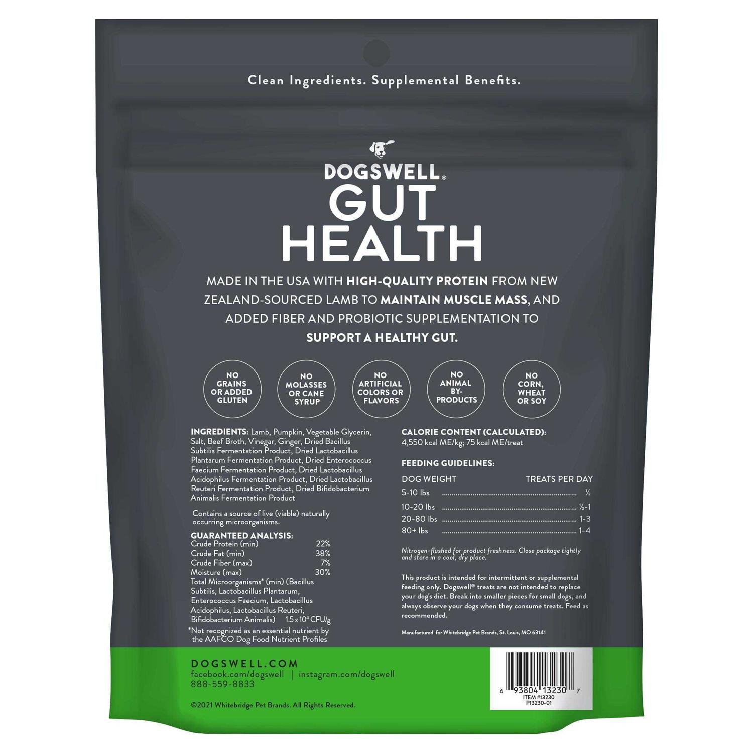 Dogswell Gut Health Jerky Lamb Dog Treats - Healthber