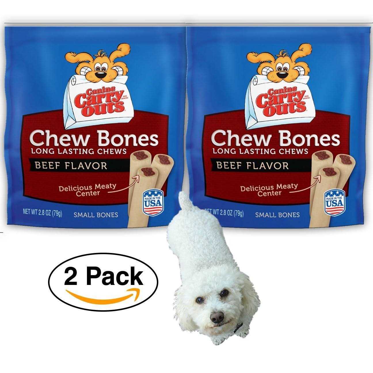 Canine Carry Outs Beef Flavor Dog Chew Bones - Healthber