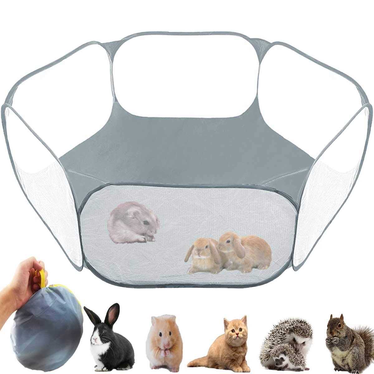 GABraden Small Animals Tent,Reptiles Cage,Breathable Transparent Pet Playpen Pop Open Outdoor/Indoor Exercise Fence,Portable Yard Fence - Healthber