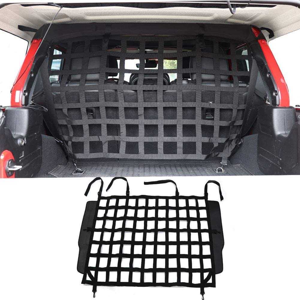 BESTAOO Pet Net Vehicle Safety Mesh Dog Barrier for Jeep Wrangler JK JL 4-Door 2007-2024 - Healthber