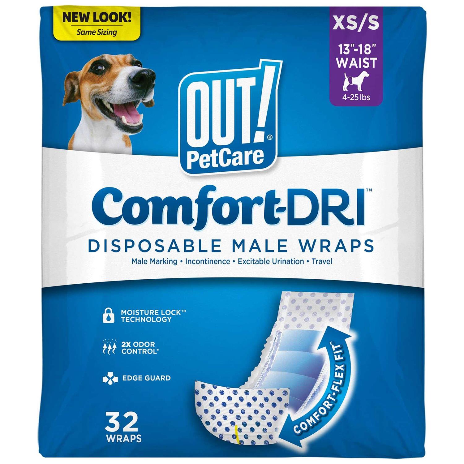 Out! Pet Care Disposable Male Dog Diapers Absorbent Male Wraps with Leak Proof Fit - Healthber