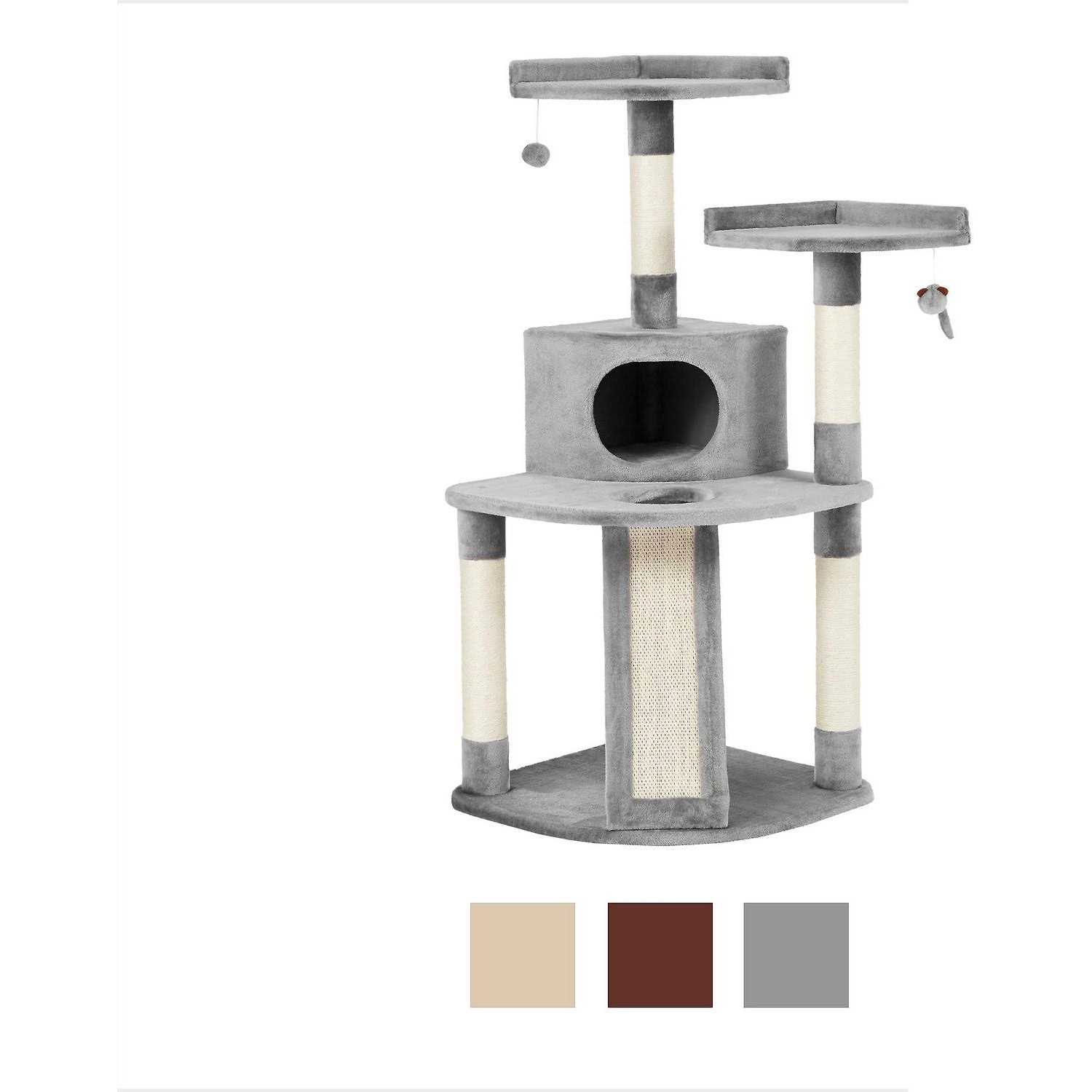 Frisco 48-in Faux Fur Cat Tree Condo - Healthber