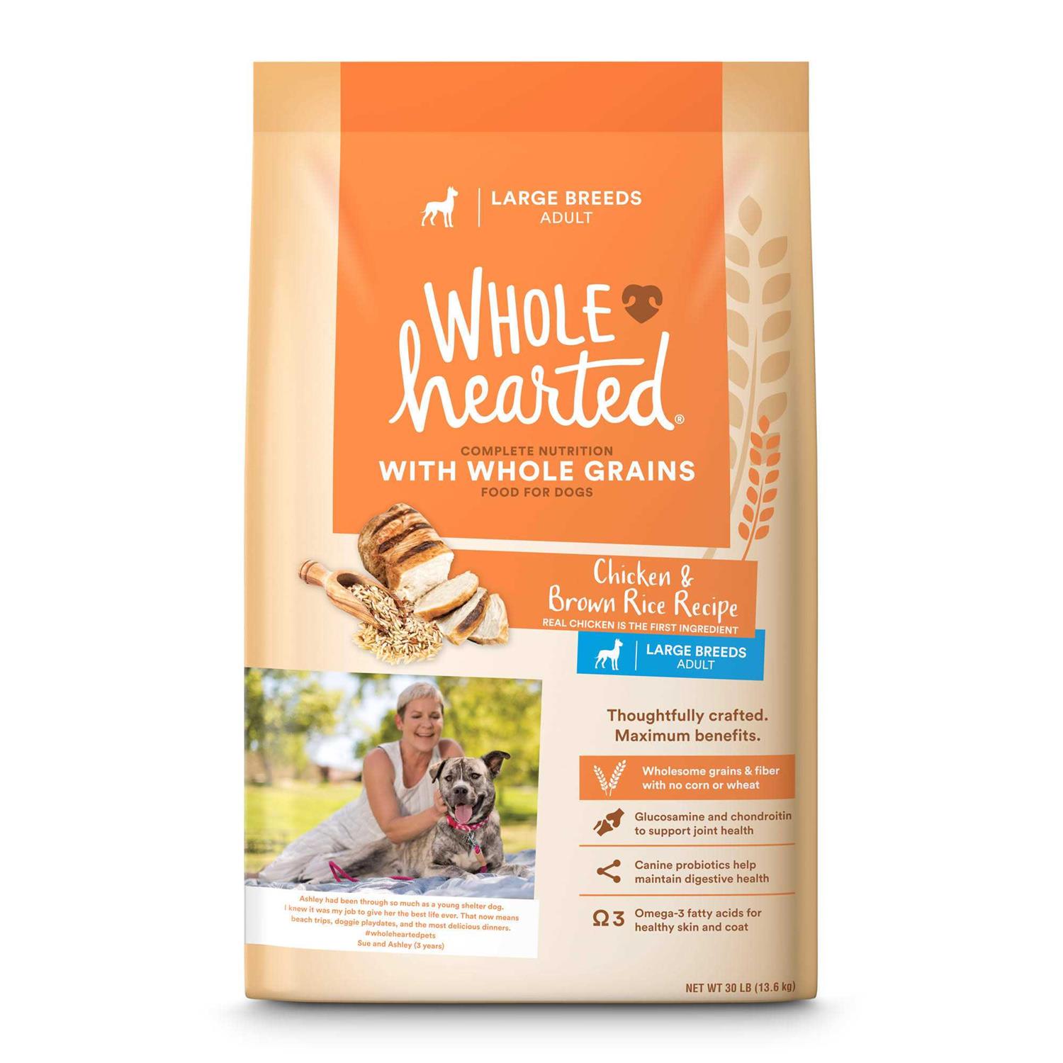 WholeHearted Adult Large-Breed Chicken & Brown Rice Recipe with Whole Grains Dry Dog Food - Healthber