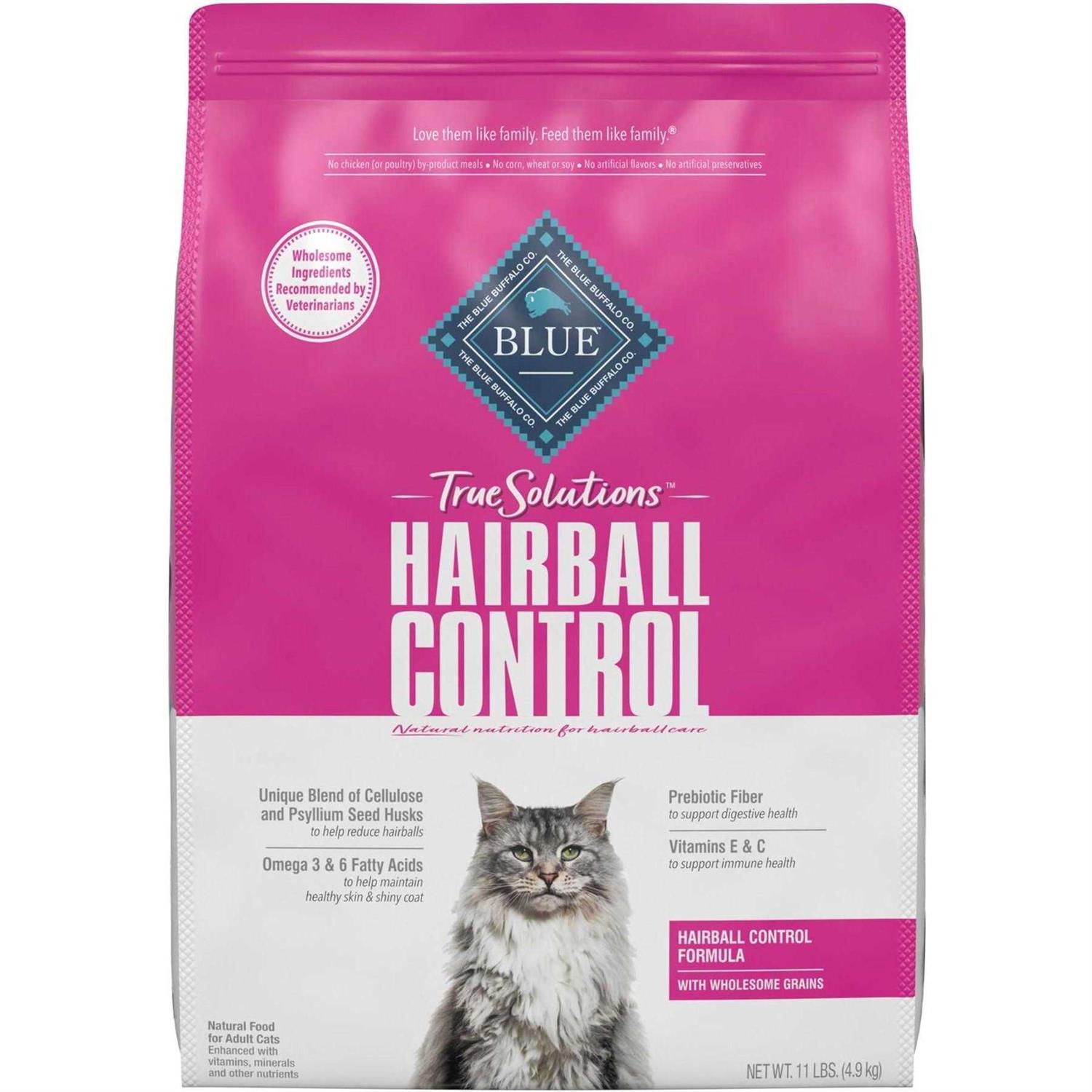 Blue Buffalo True Solutions Hairball Control Natural Adult Dry Cat Food - Healthber