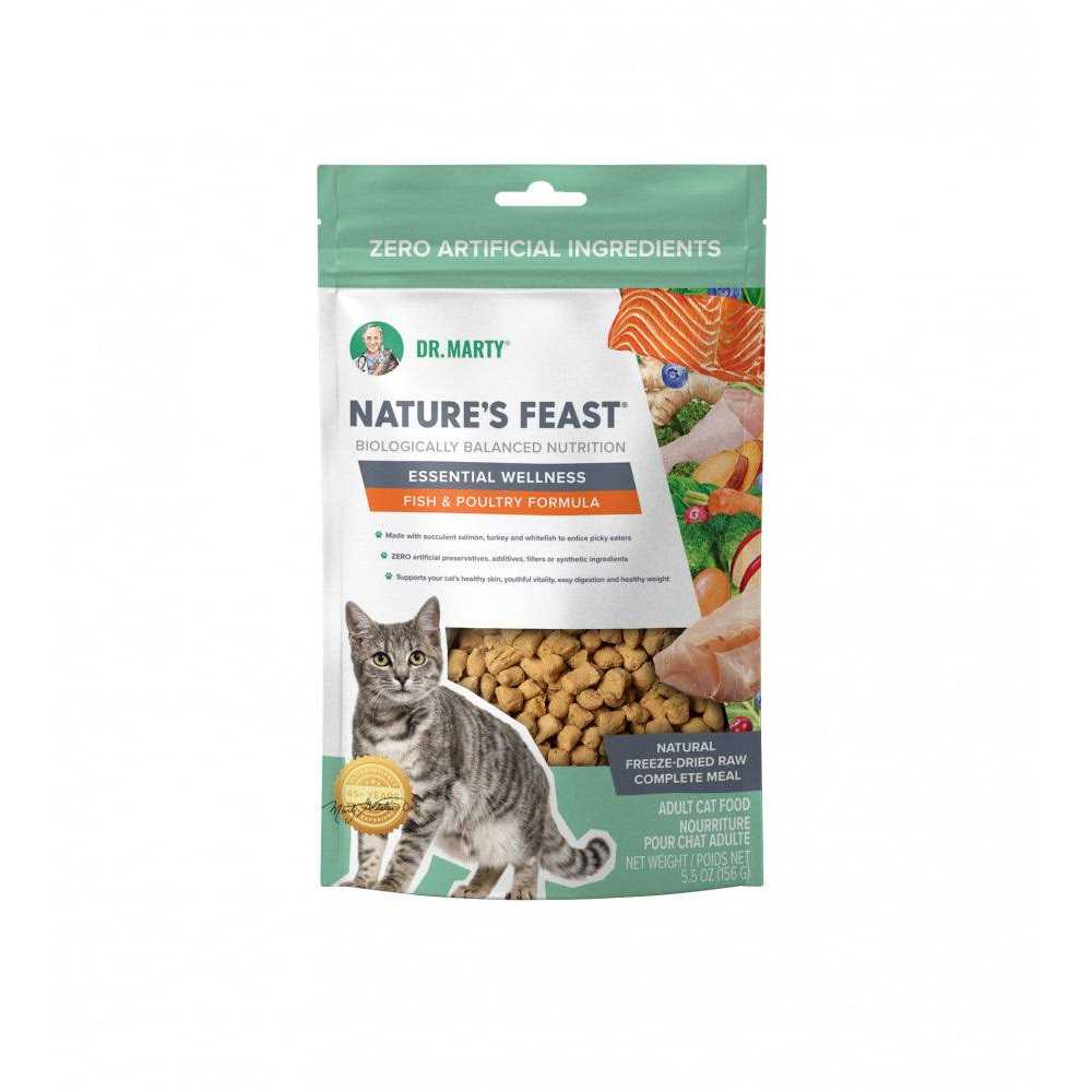 Dr. Marty Nature’s Feast Essential Wellness Fish & Poultry Freeze Dried Raw Cat Food - Healthber