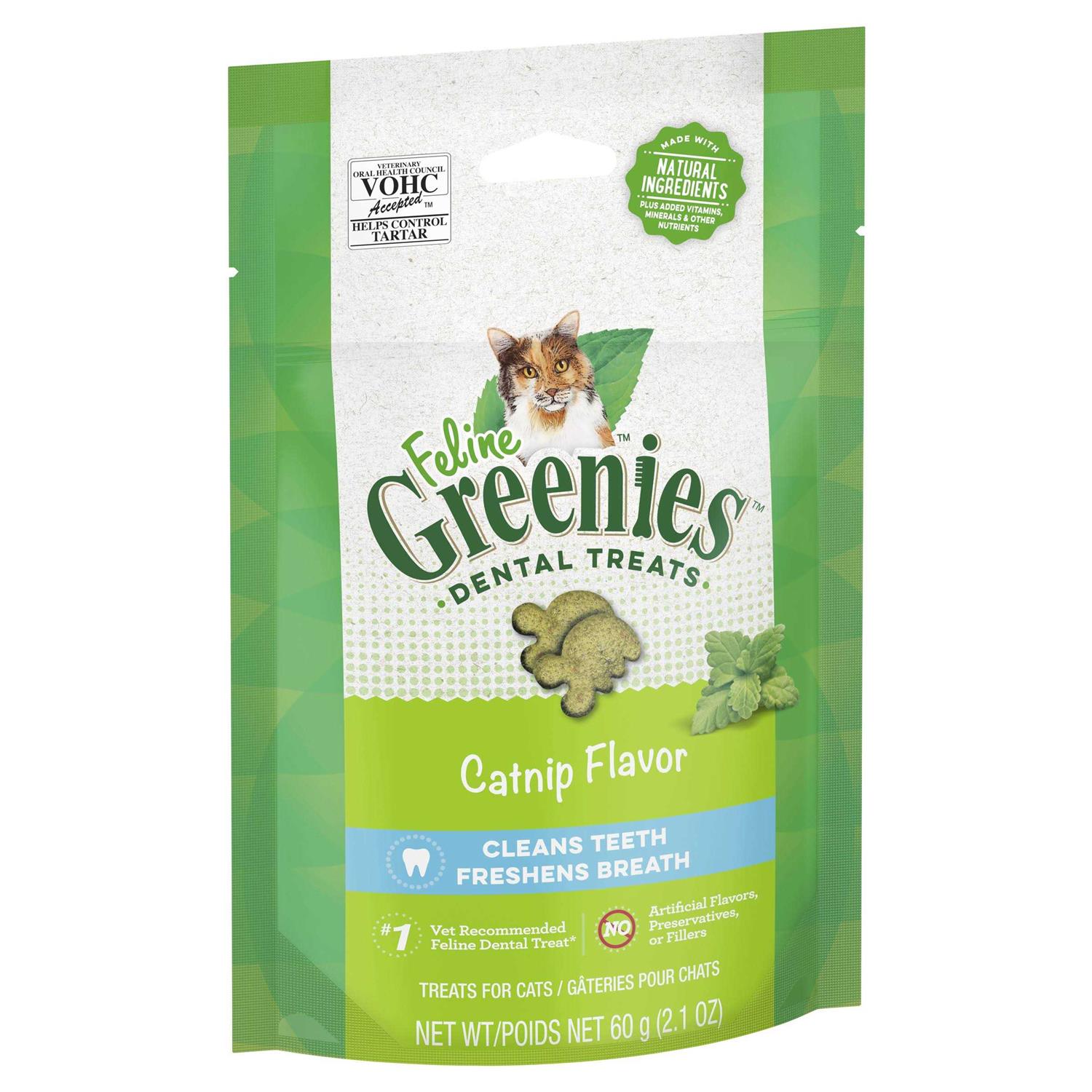 FELINE GREENIES Dental Cat Treats Flavor - Healthber