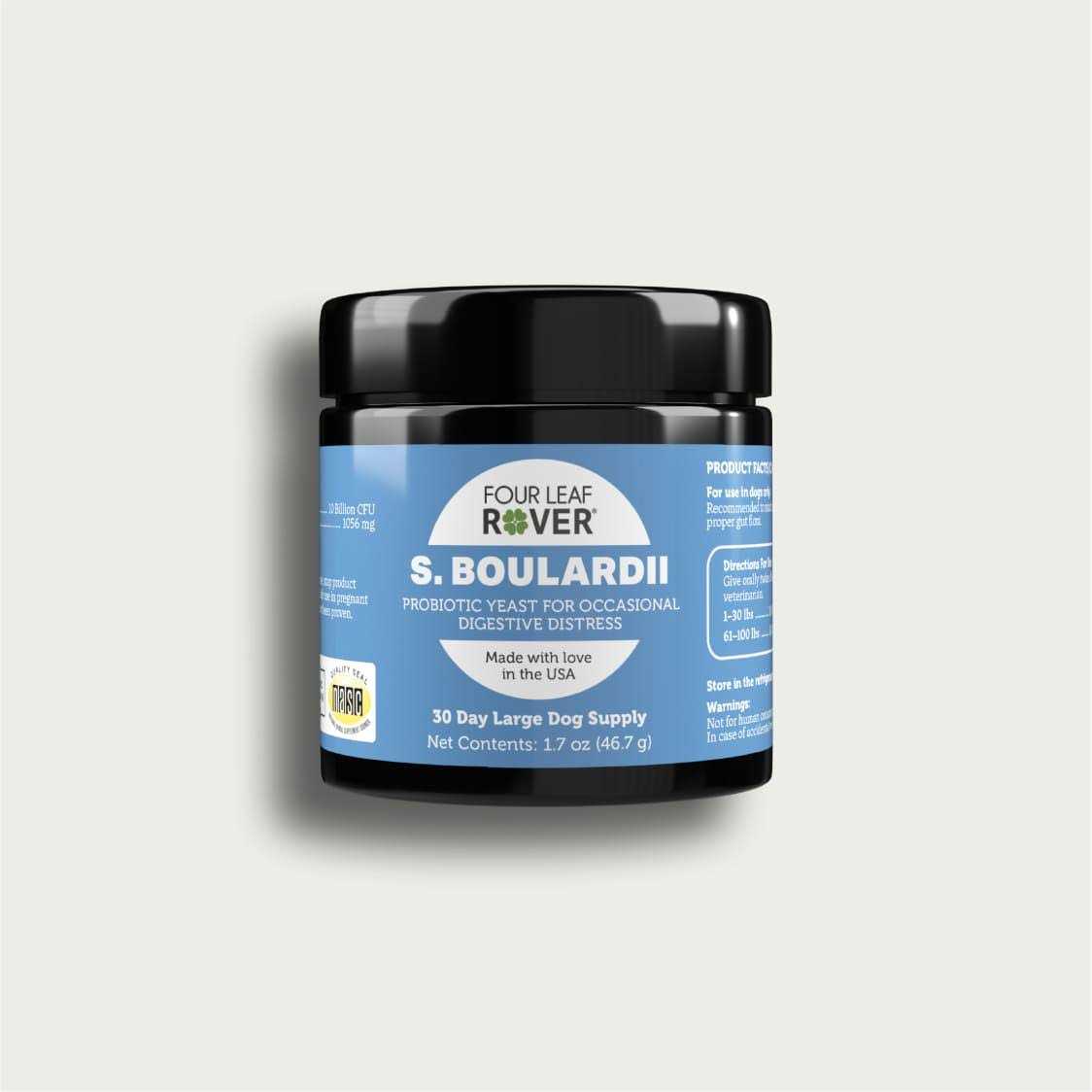Four Leaf Rover Saccharomyces Boulardii Yeast-Based Probiotics for Dogs - Healthber