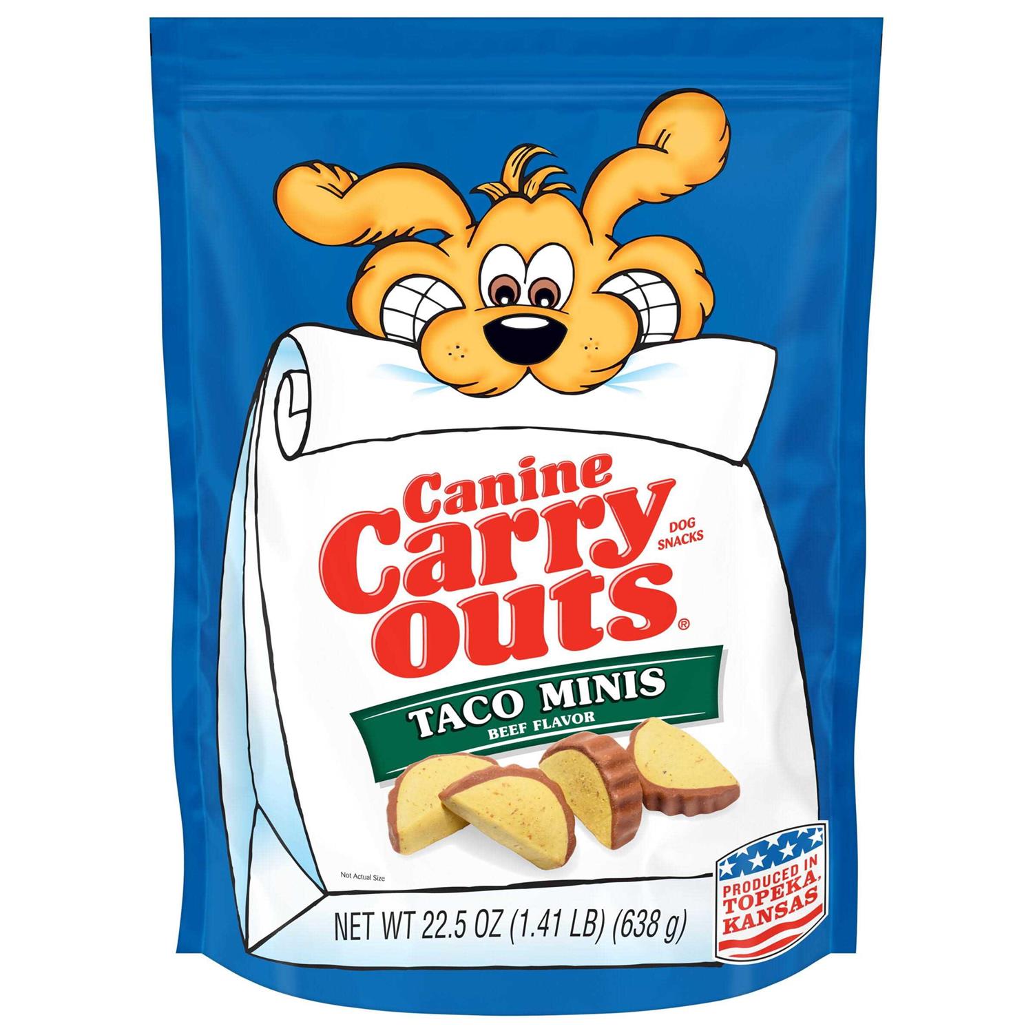 Canine Carry Outs Beef Flavor Taco Minis Dog Treats - Healthber