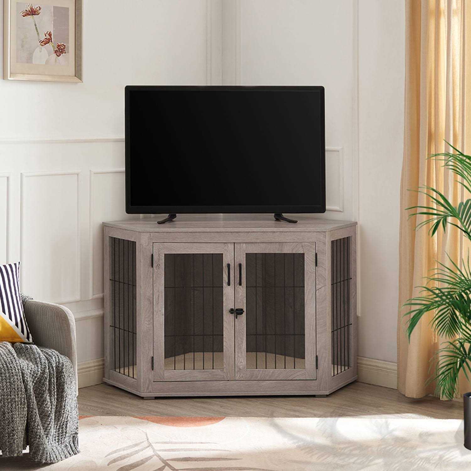 beeNbkks Large Corner Dog Crate Double Doors EV1050 - Healthber