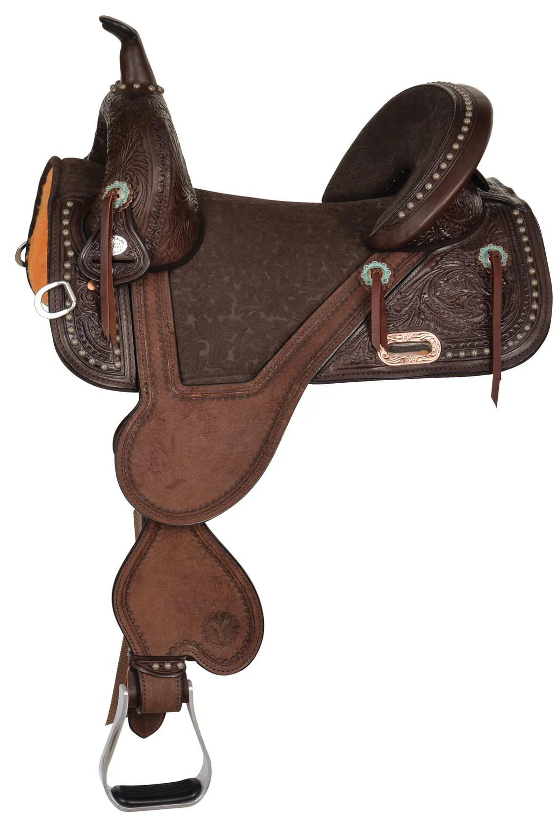 Tammy Fischer Remuda Signature Treeless Barrel Saddle, Wide, Chocolate - Healthber