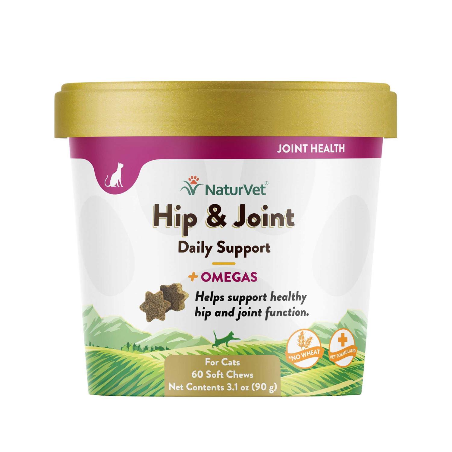 NaturVet Hip & Joint Plus Omegas Soft Chews Cat Supplement - Healthber