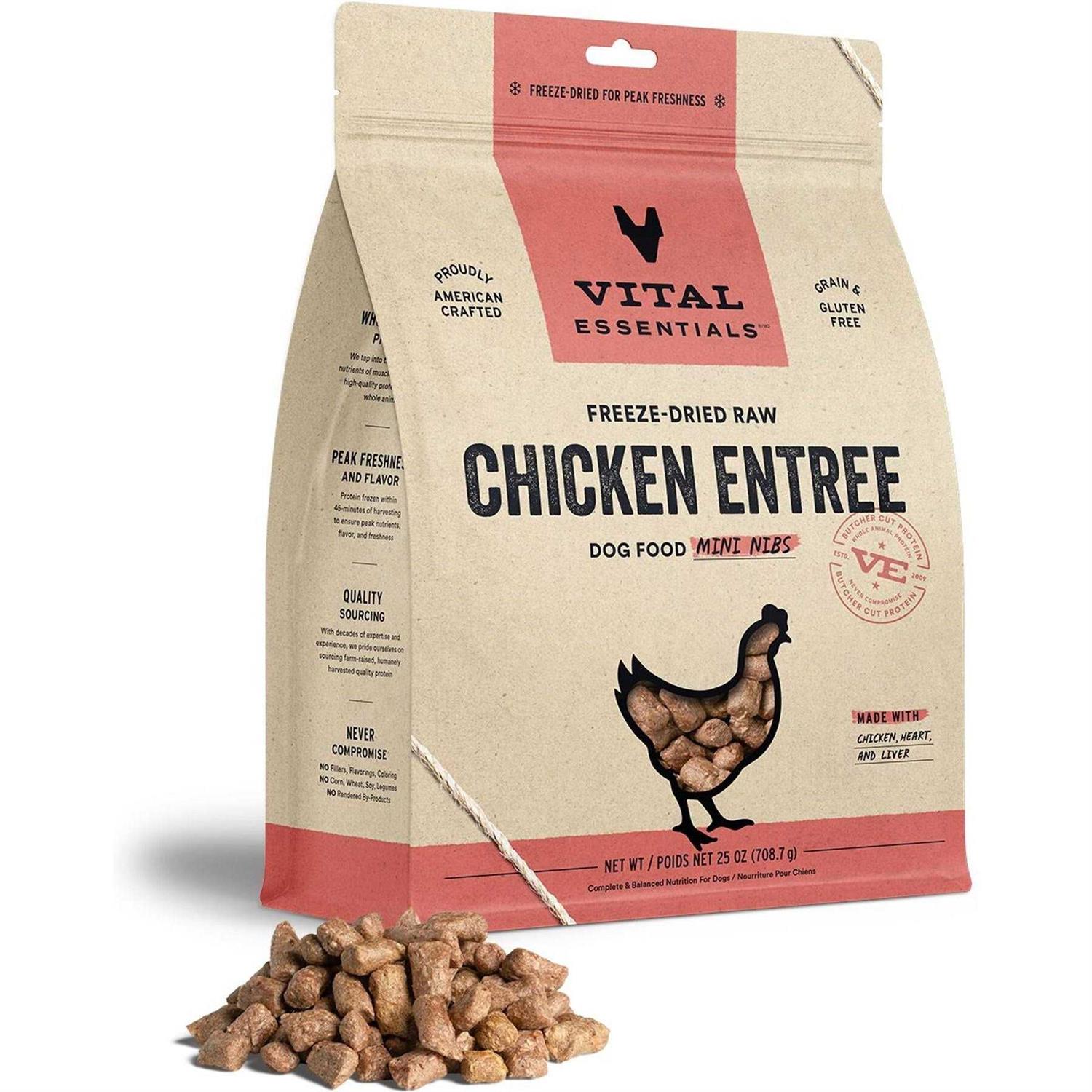 Vital Essentials Dog Food Freeze Dried Chicken Mini Nibs - Healthber