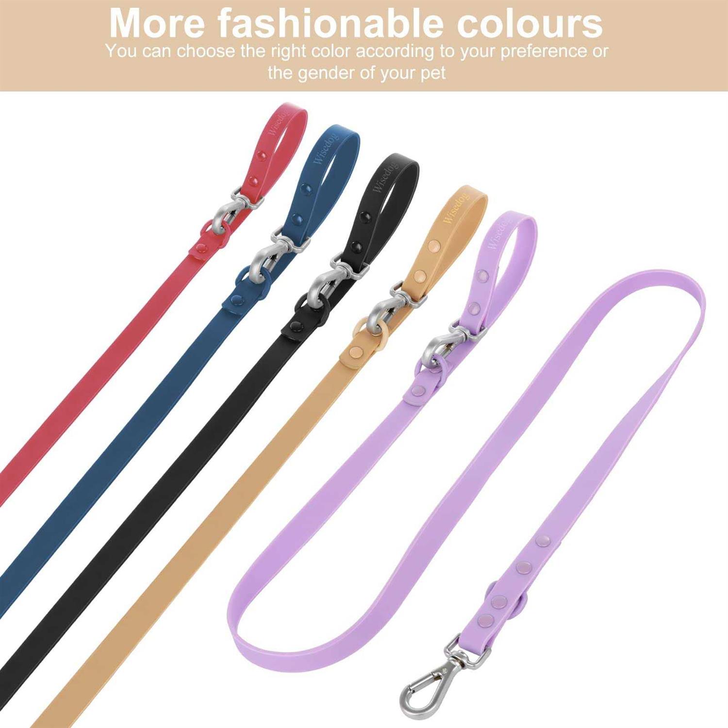 Wisedog Waterproof Dog Leash Standard Dog Leashes With 2 Hooks For Walking, Adjustable Lengths For Traffic Control Safety, Durable and Odor Proof - Healthber