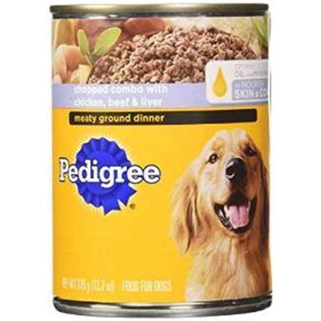 Pedigree Chopped Ground Dinner with Chicken, Beef & Liver Adult Canned Wet Dog Food, 13.2-oz, case of 12 - Healthber