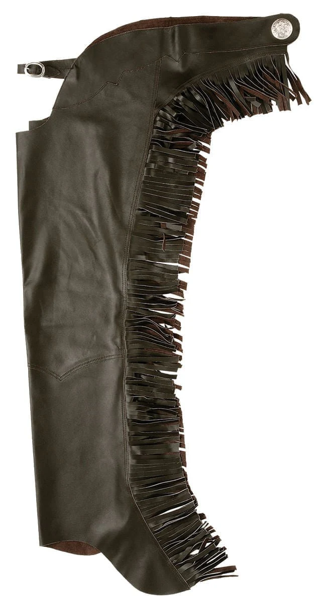 Smooth Leather Chaps with Fringe - Healthber