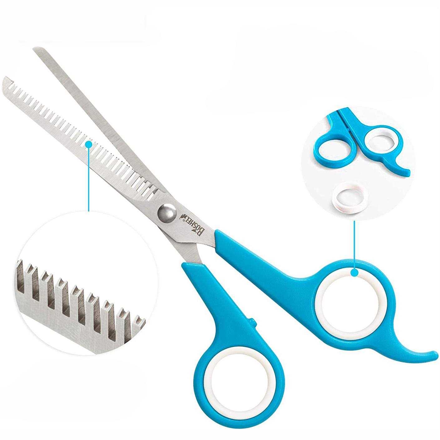 Boshel Dog Thinning Shears 7 inch Straight Dog Trimming Shears With Safe Rounded Tips - Healthber