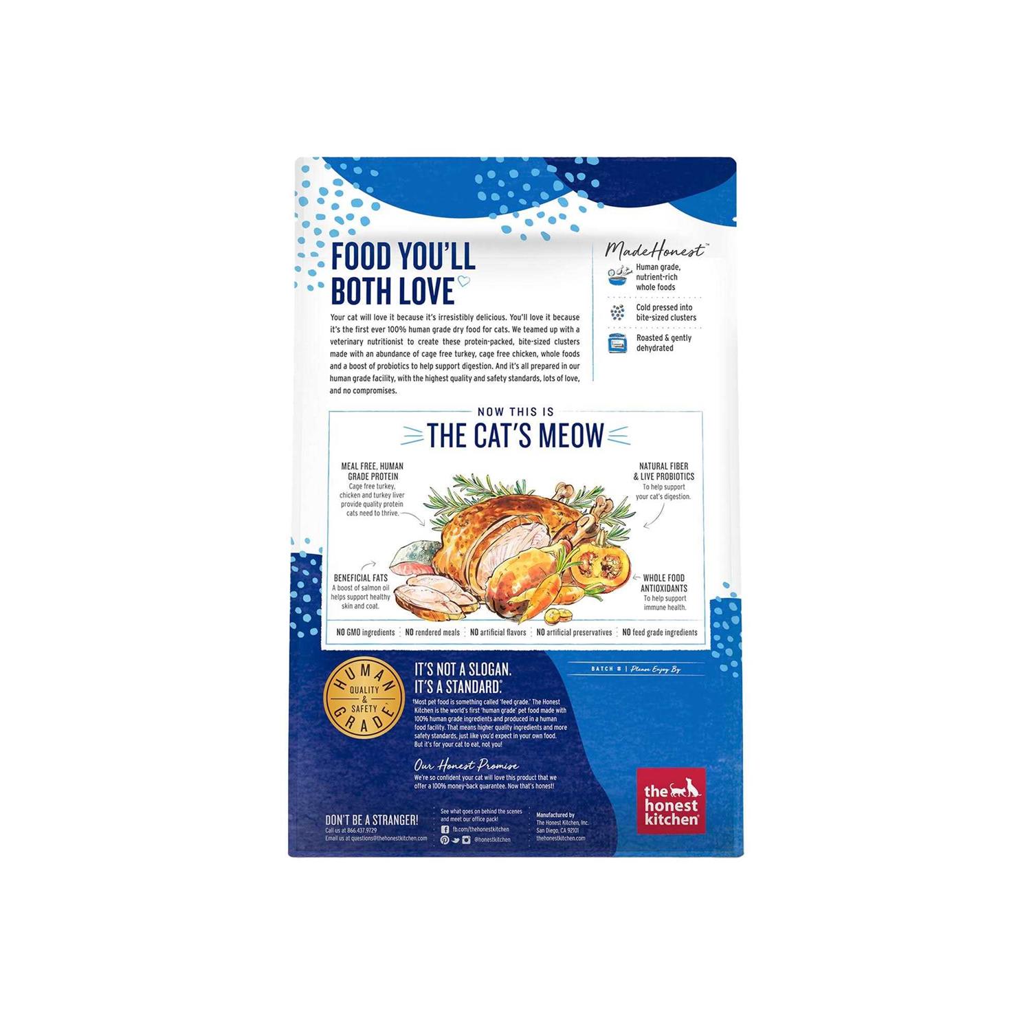 The Honest Kitchen Grain-Free Turkey Chicken Whole Food Clusters Dry Cat Food - Healthber