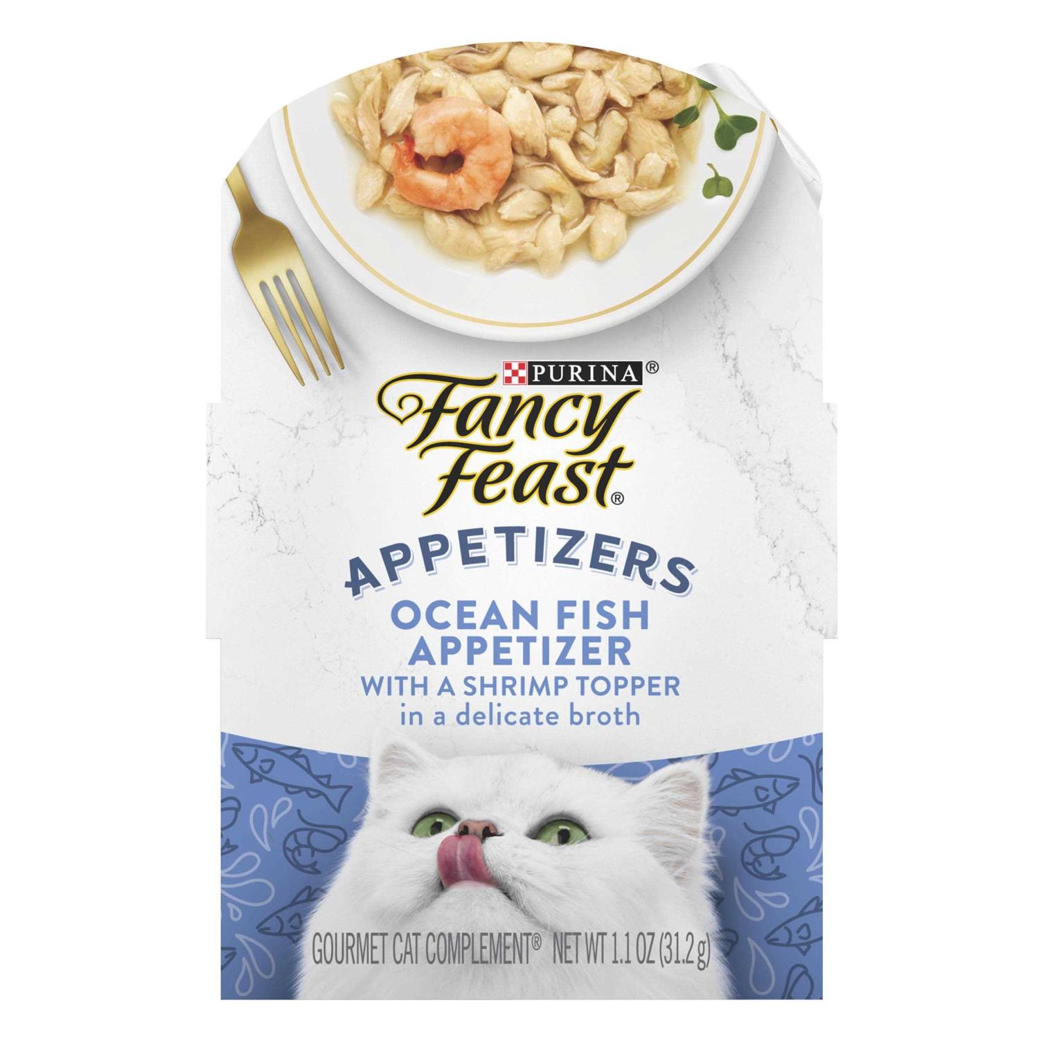 Fancy Feast Appetizers Oceanfish with A Shrimp Topper Cat Treats - Healthber