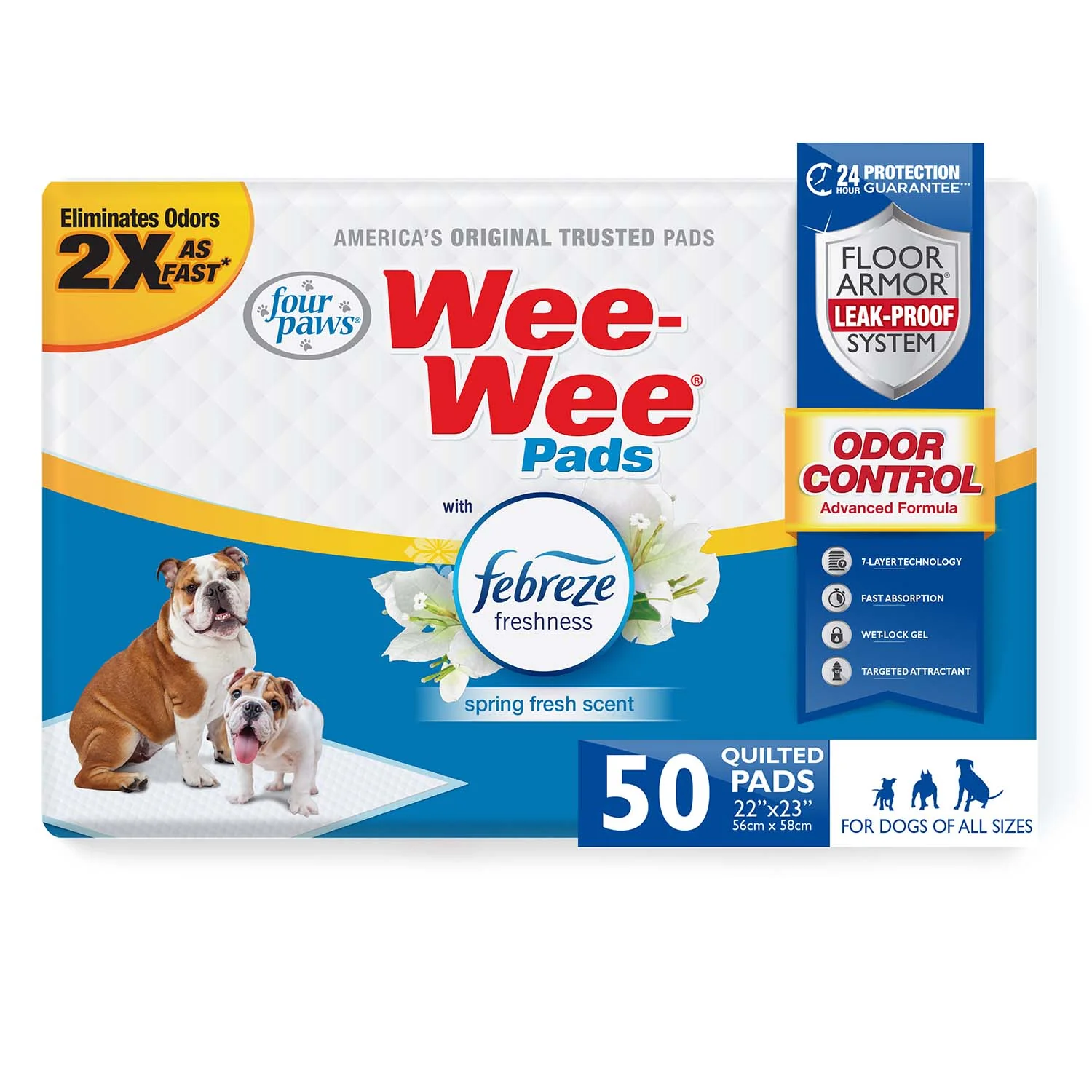 Wee-Wee Odor Control Dog Training Pads with Febreze Freshness - Healthber