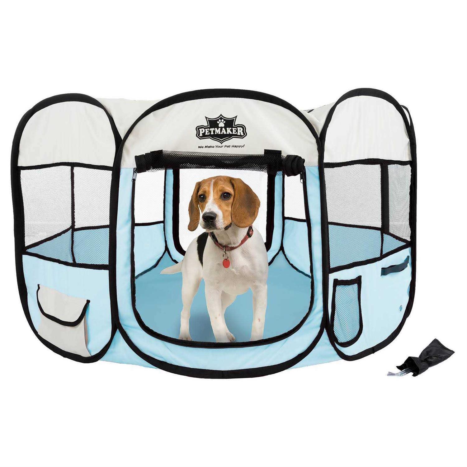 Petmaker Portable Pop-Up Pet Play Pen with Carrying Bag - Healthber