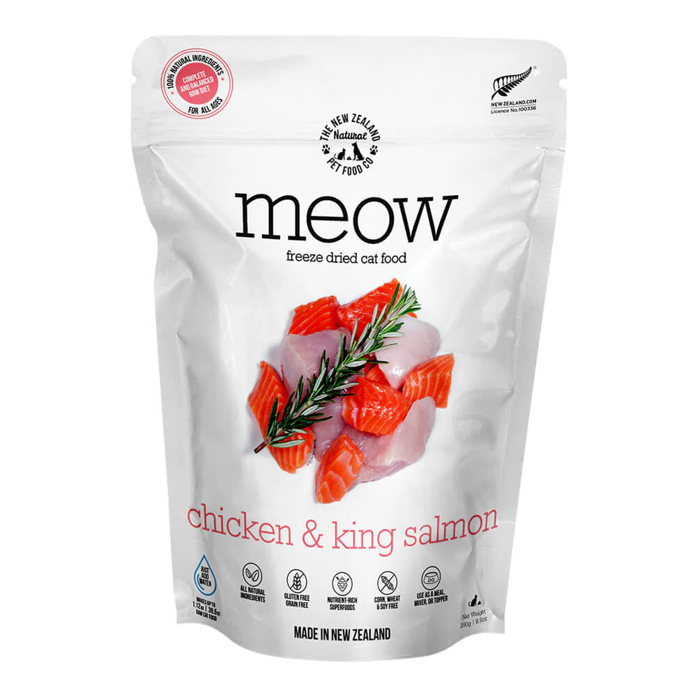Meow Chicken & King Salmon Freeze Dried Food, 9.9 oz - Healthber