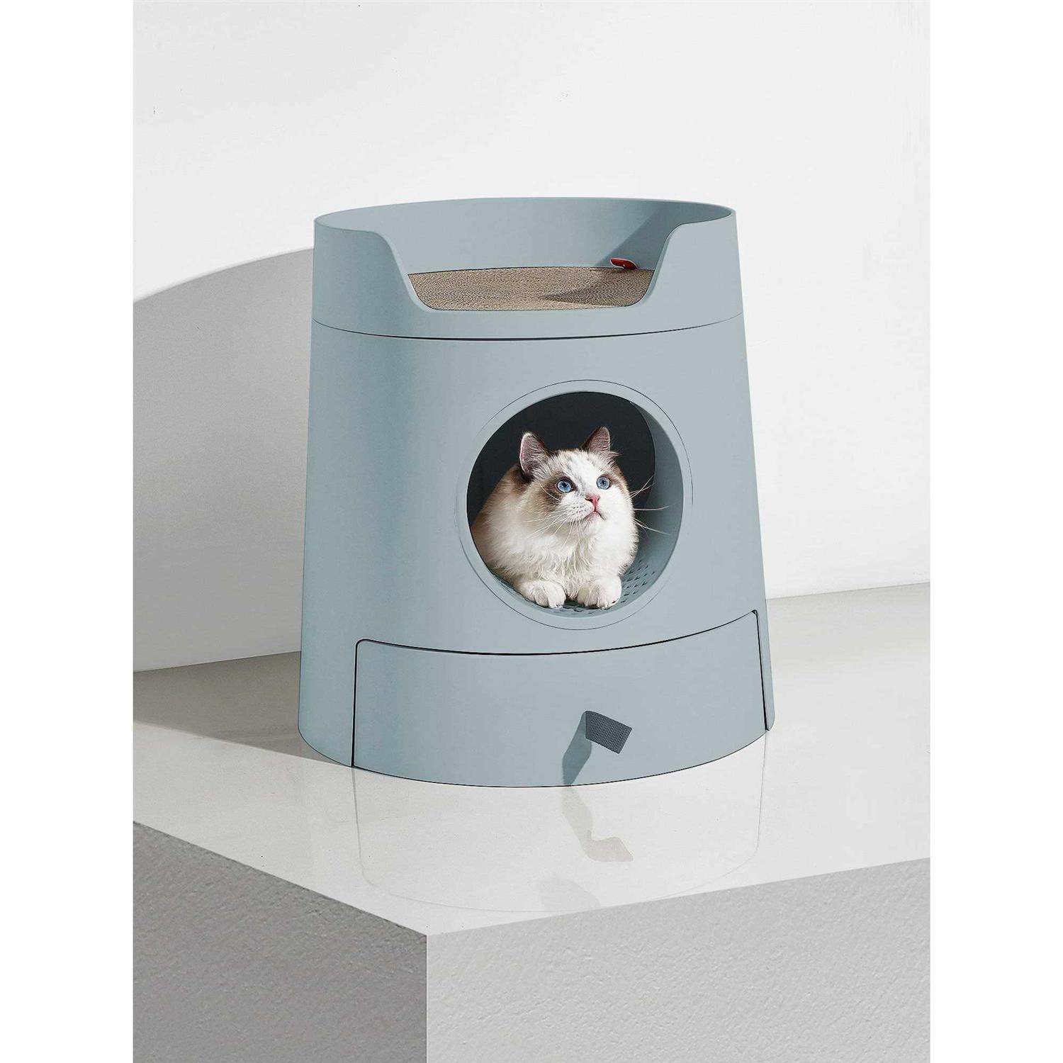 Michupet XL Castle 2-in-1 Cat Litter Box with Scratch Basin - Healthber