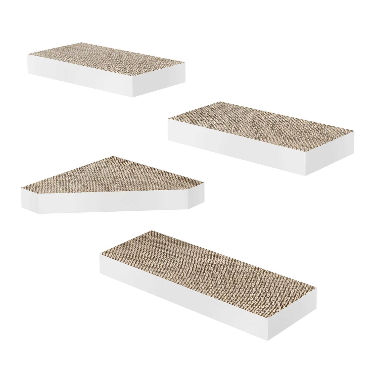Way Basics Cat Scratcher Floating Shelf Combo - Healthber