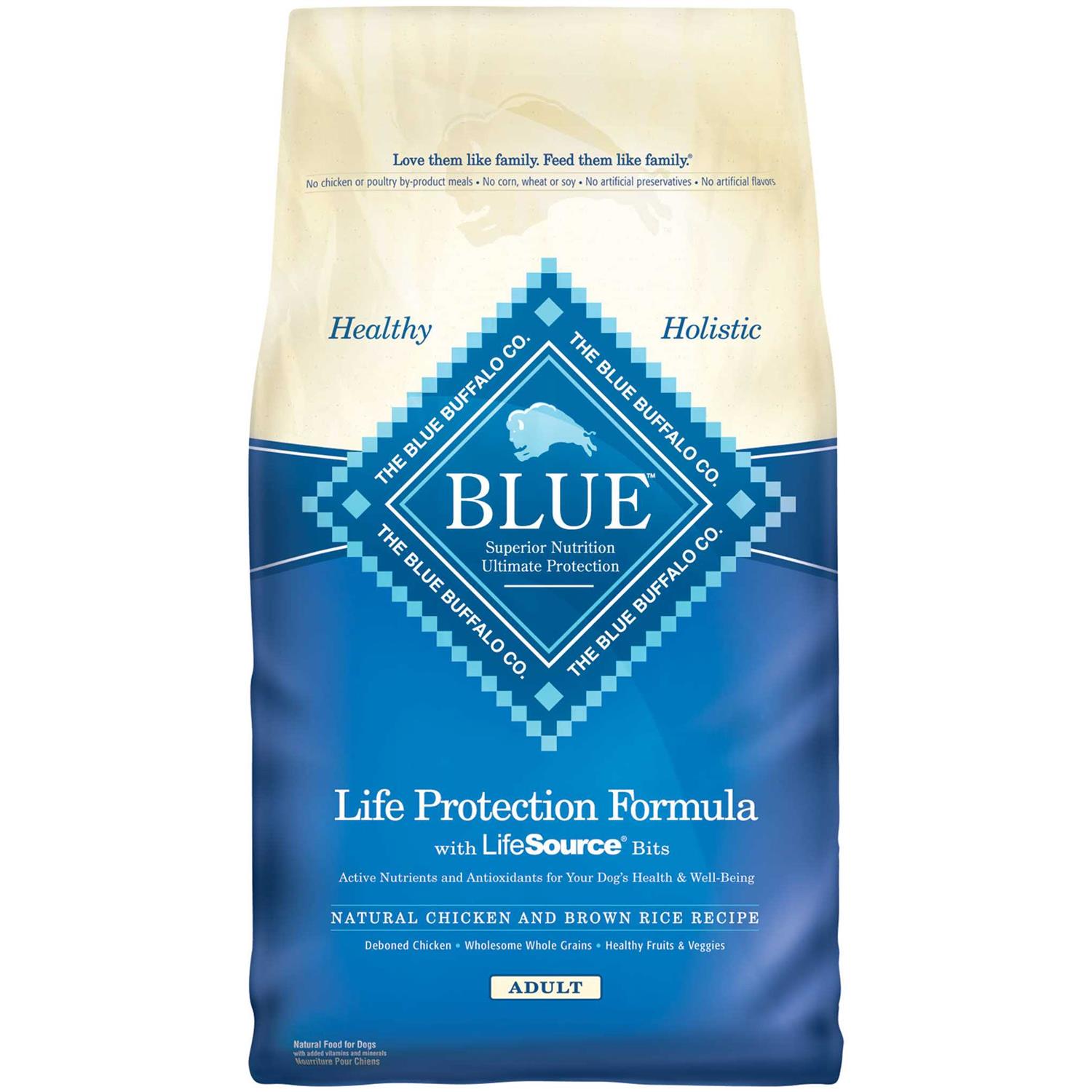 Blue Buffalo Life Protection Dry Adult Dog Food Chicken and Brown Rice - Healthber