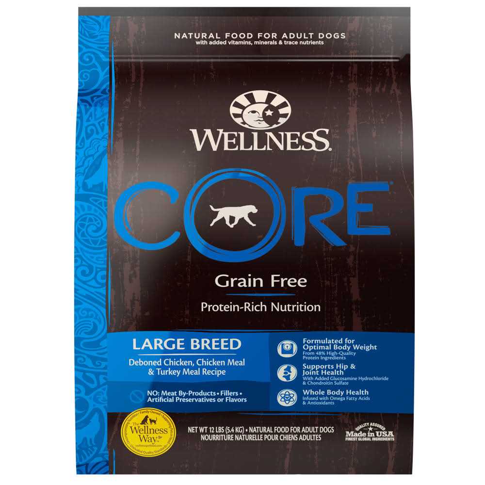 Wellness Core Natural Grain Free Large Breed Dry Dog Food - Healthber