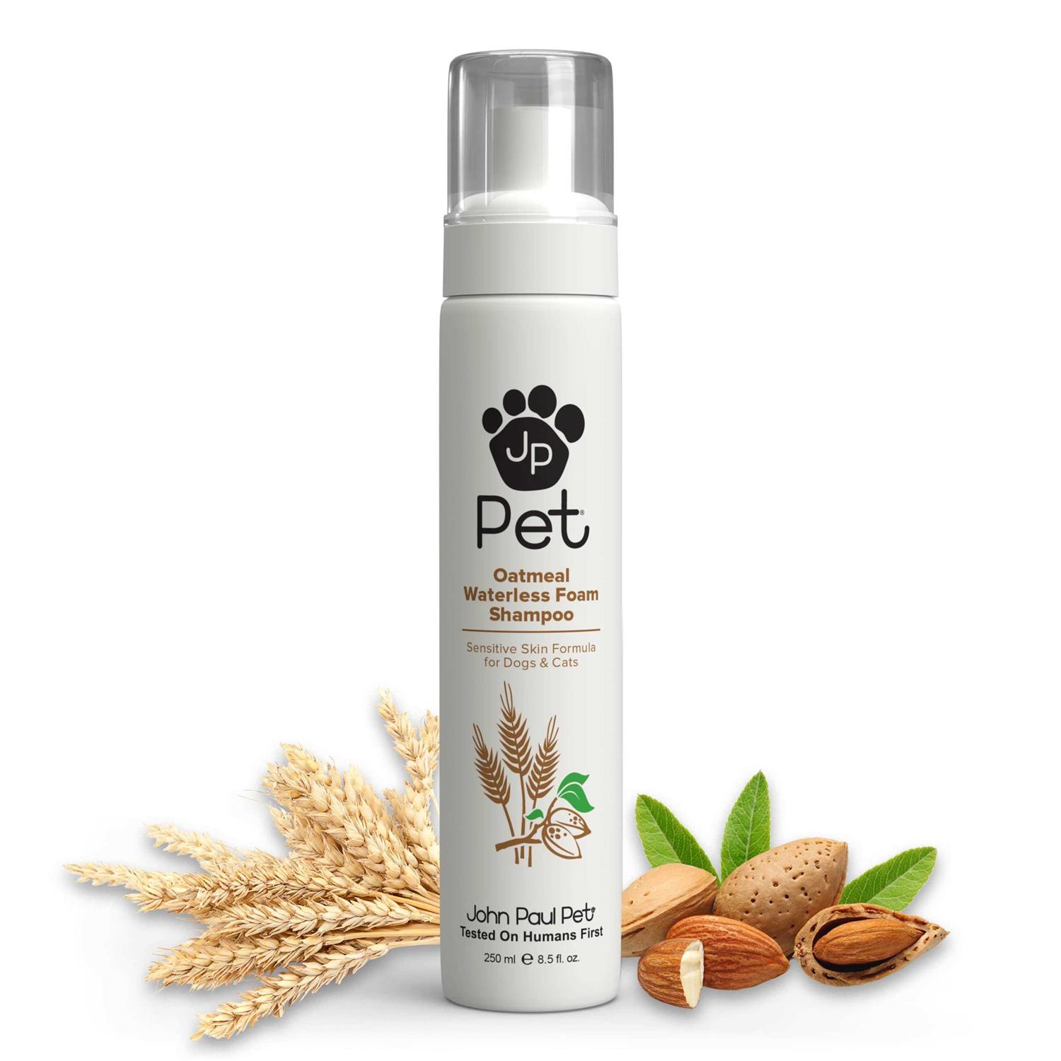 John Paul Pet Oatmeal Waterless Foam Shampoo for Dogs & Cats - Healthber